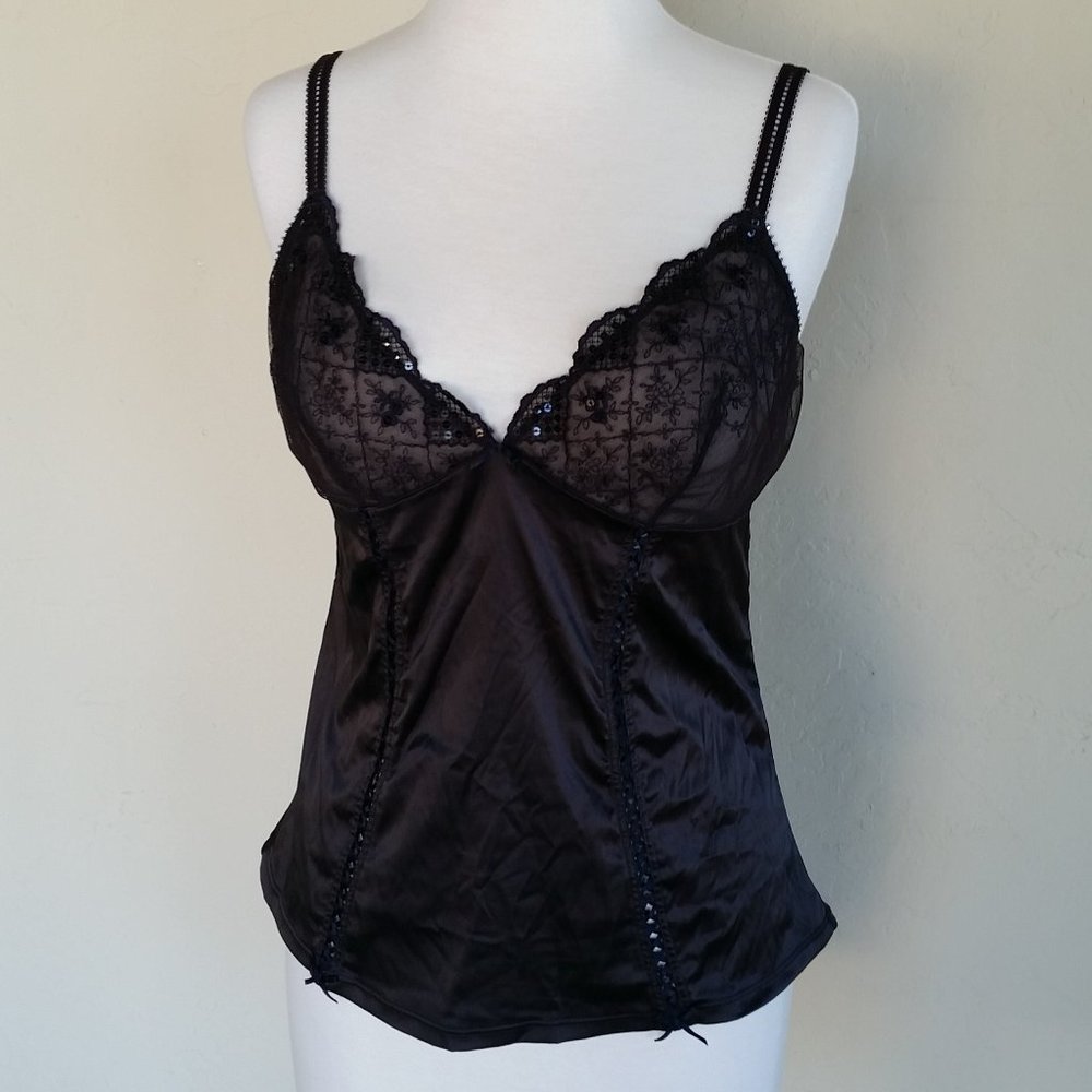 Silk Camisole with Lace, Sequins,  NWOT